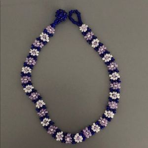 Daisy seed bead ankle bracelet